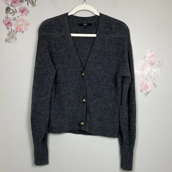 Quince Dark Gray Wool/Alpaca Blend Cardigan - Size M - Picture 1 of 8